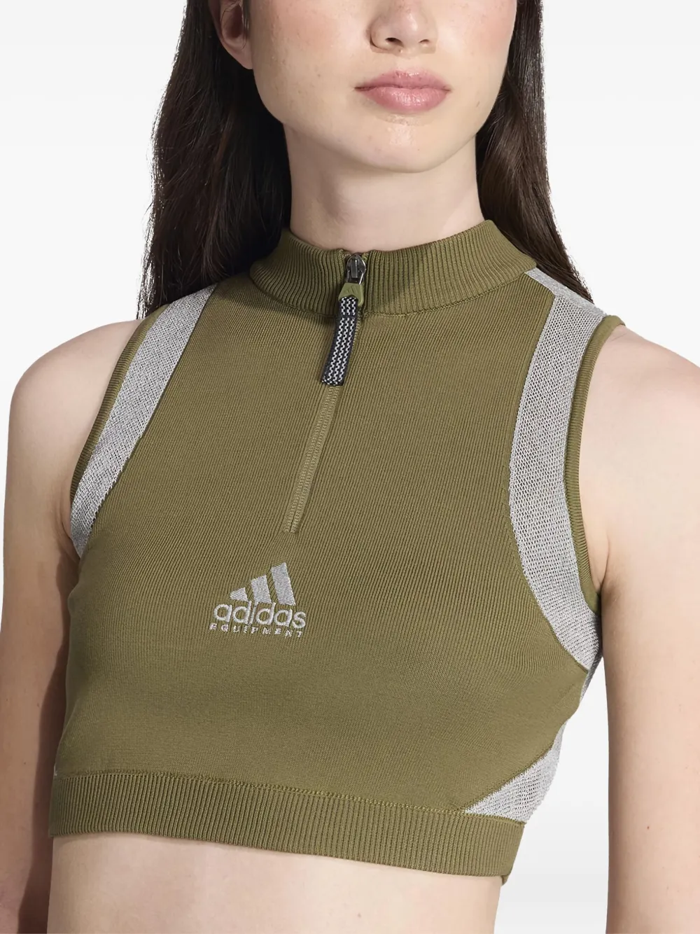 adidas EQT BRA top met rits Groen
