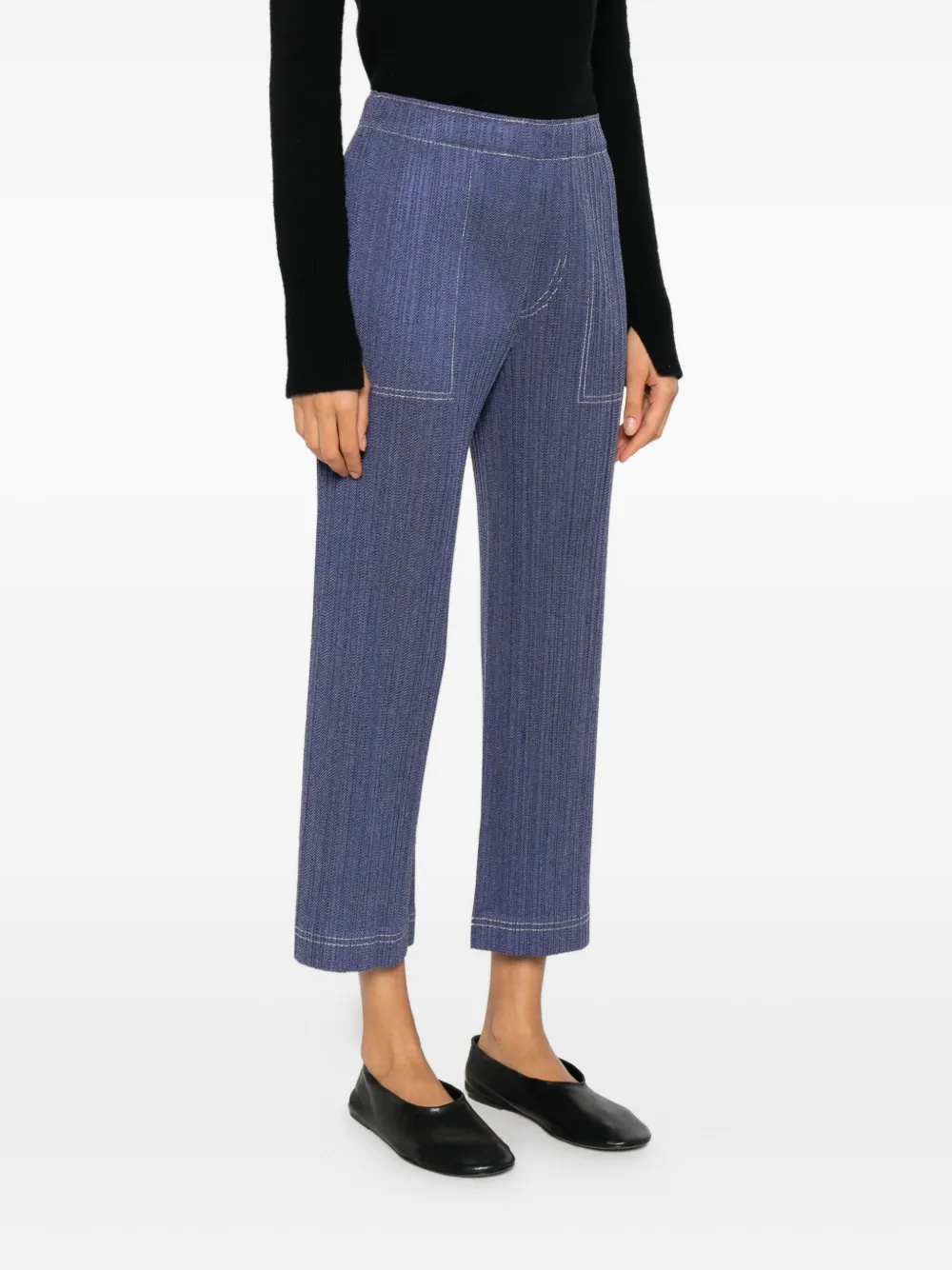 Pleats Please Issey Miyake Broek met zakdetail Blauw