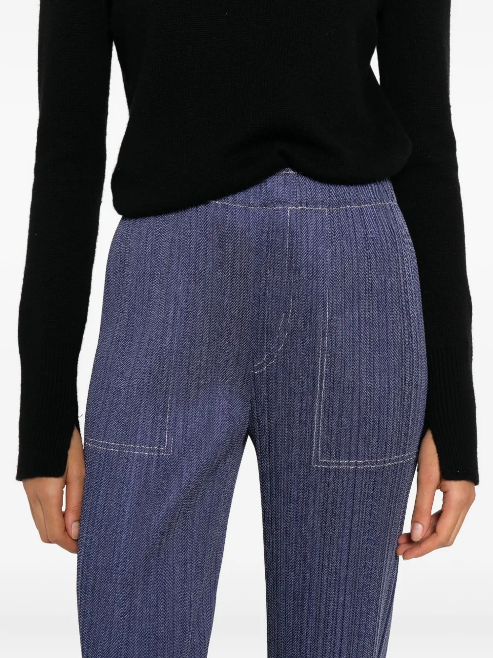 Pleats Please Issey Miyake Broek met zakdetail Blauw