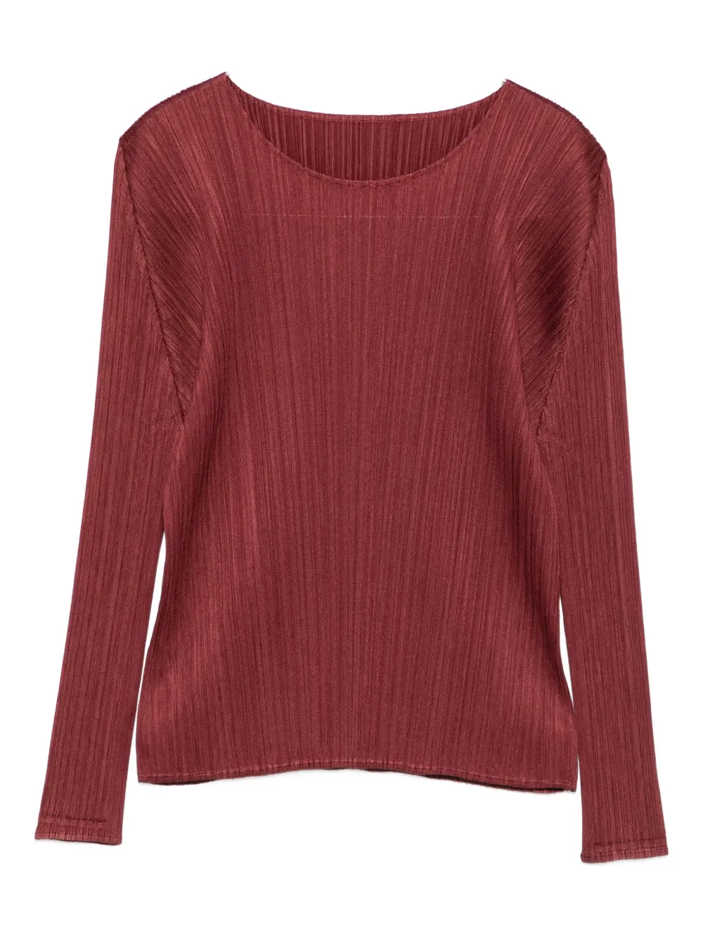 Pleats Please Issey Miyake pleated long-sleeve top | Brown | Image 1