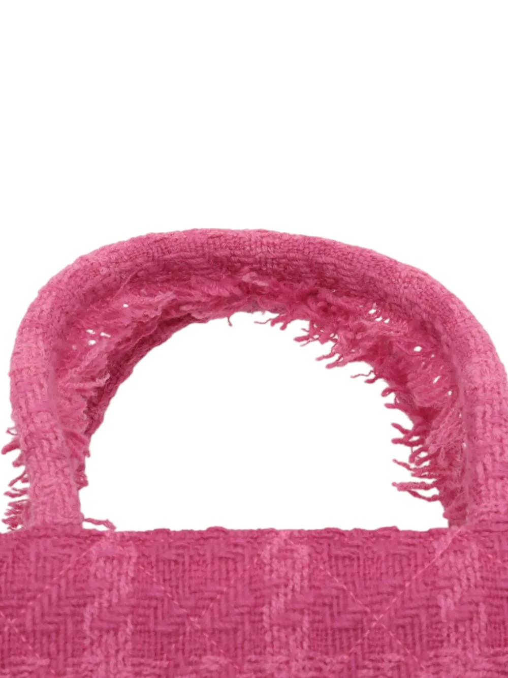 Pre-owned Chanel 2019 Medium Tweed Logo Zipped Shopping Tote Bag In Pink