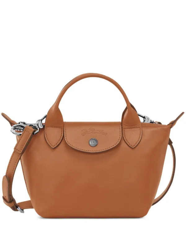 Longchamp ル プリアージュ ミニレザーバッグ ブラウン Longchamp ル プリアージュ エクストラ レザーミニバッグ XS
