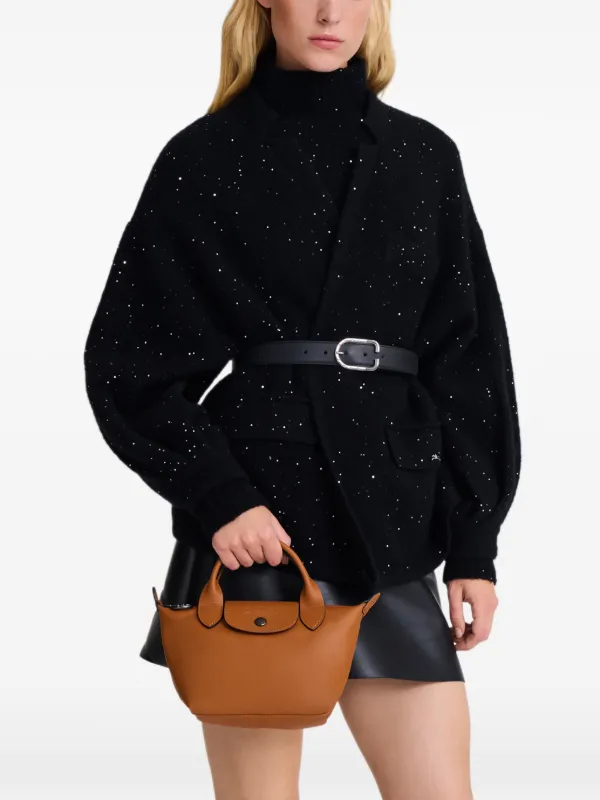 Longchamp ル プリアージュ ミニレザーバッグ ブラウン Longchamp ル プリアージュ エクストラ レザーミニバッグ XS