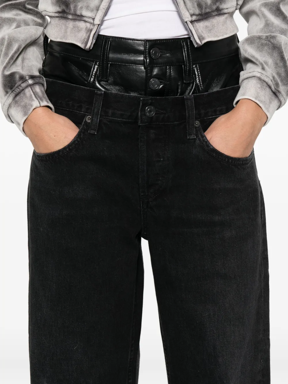 AGOLDE Elson high-waist straight jeans Zwart