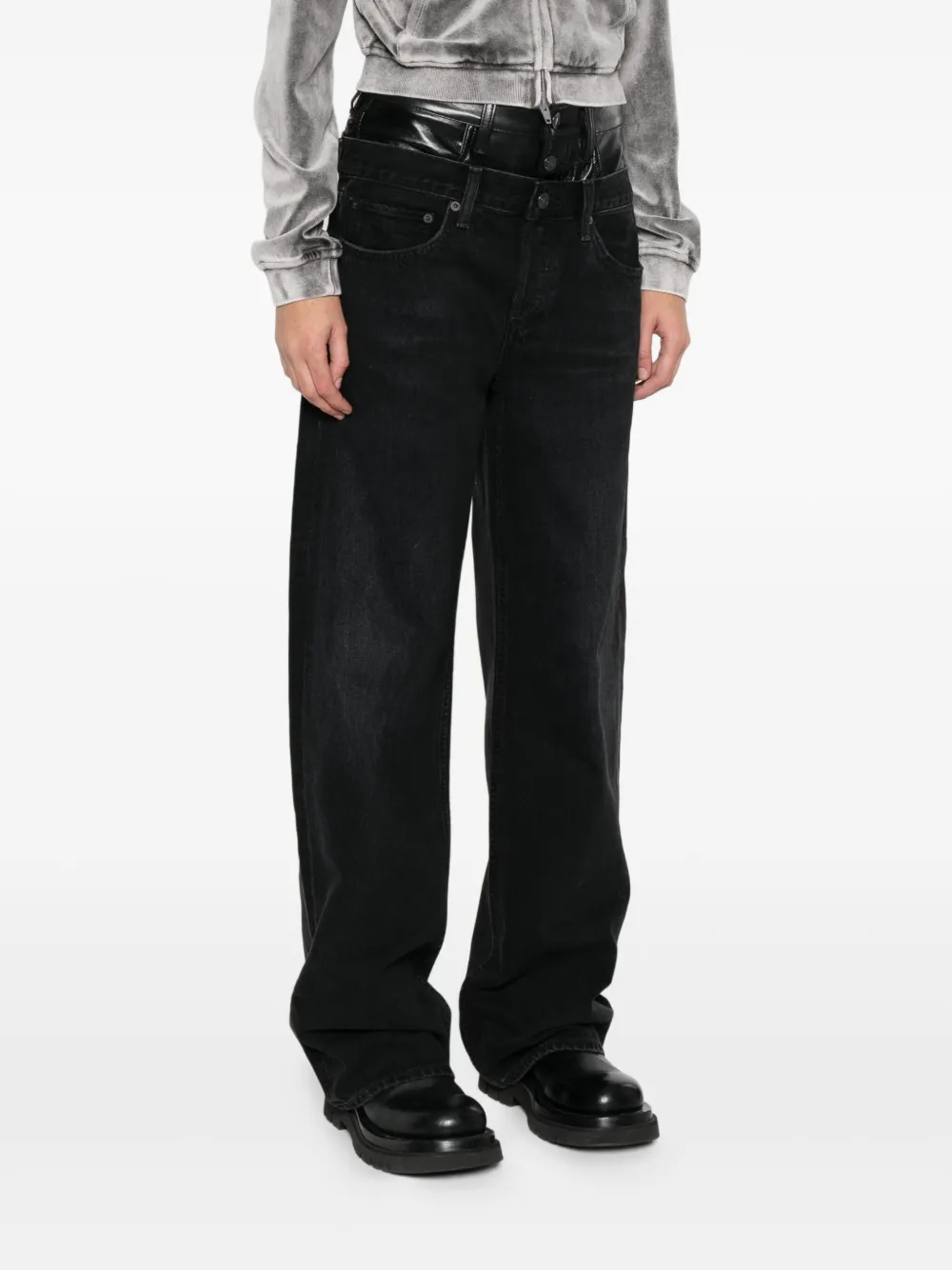 AGOLDE Elson high-waist straight jeans Zwart