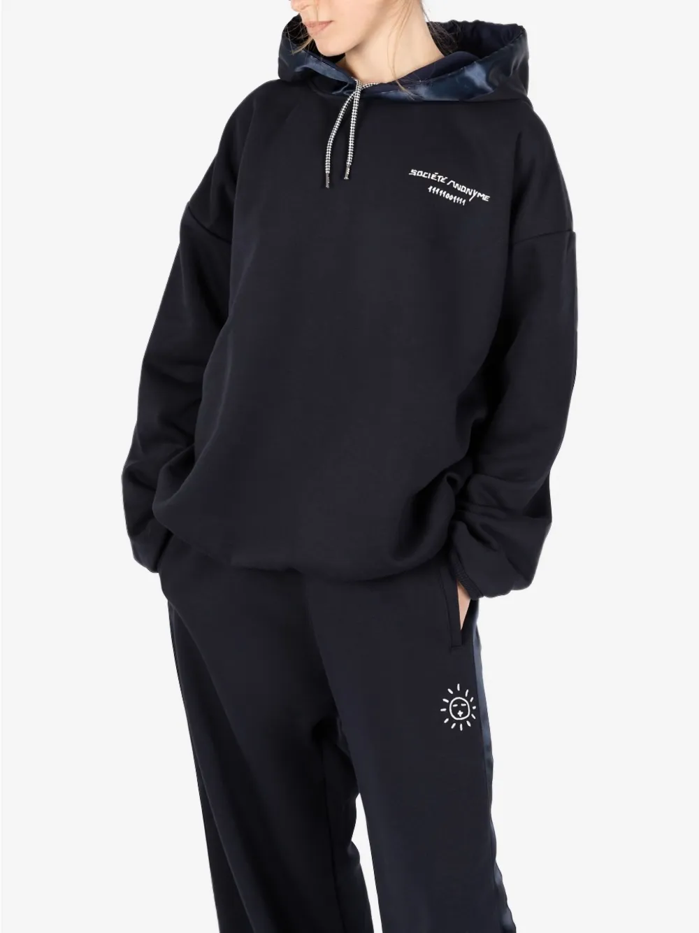 Société Anonyme Hoodie met logo Blauw