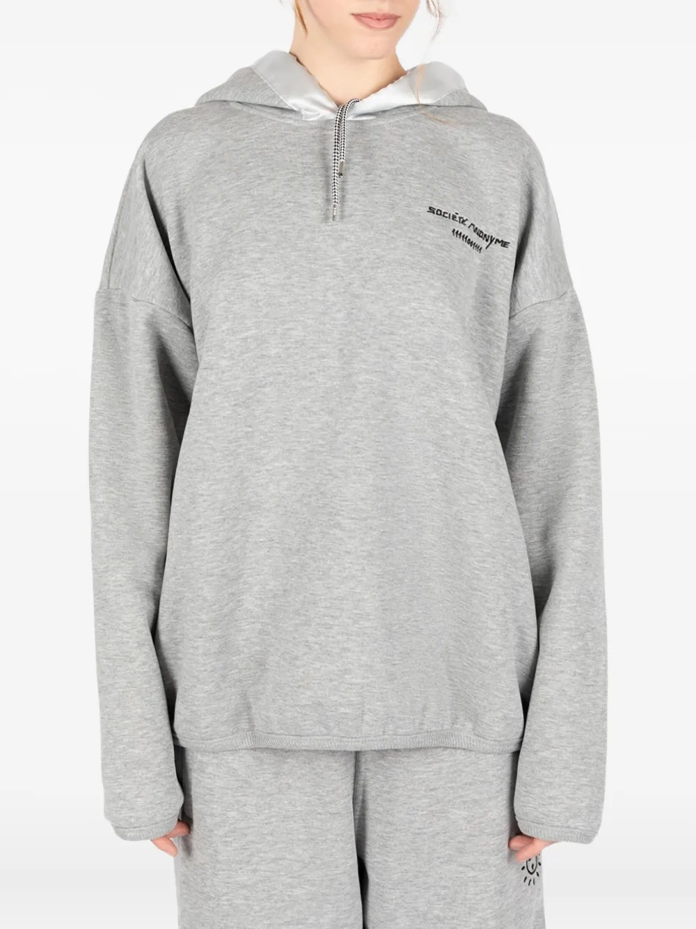 Société Anonyme Logo- Embroidery Hoodie In Gray