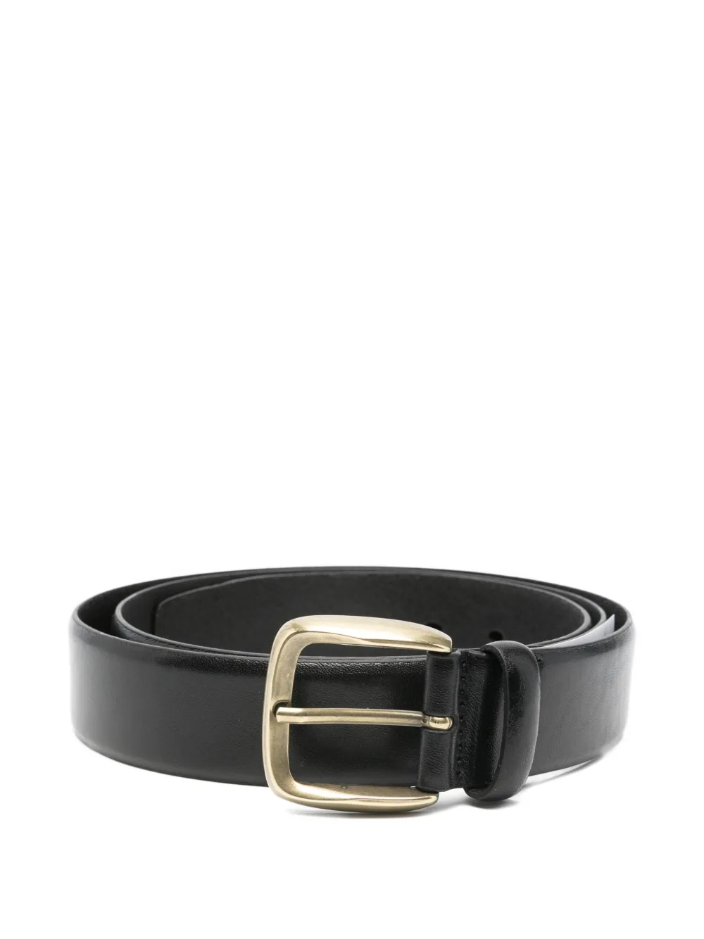 Aspesi Buckle Leather Belt In Black