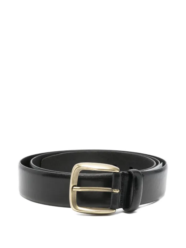 ASPESI Buckle Leather Belt in Black