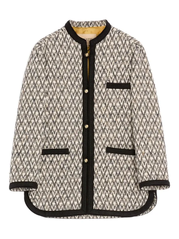 Valentino Garavani Toute La V jacquard-pattern Jacket | Neutrals