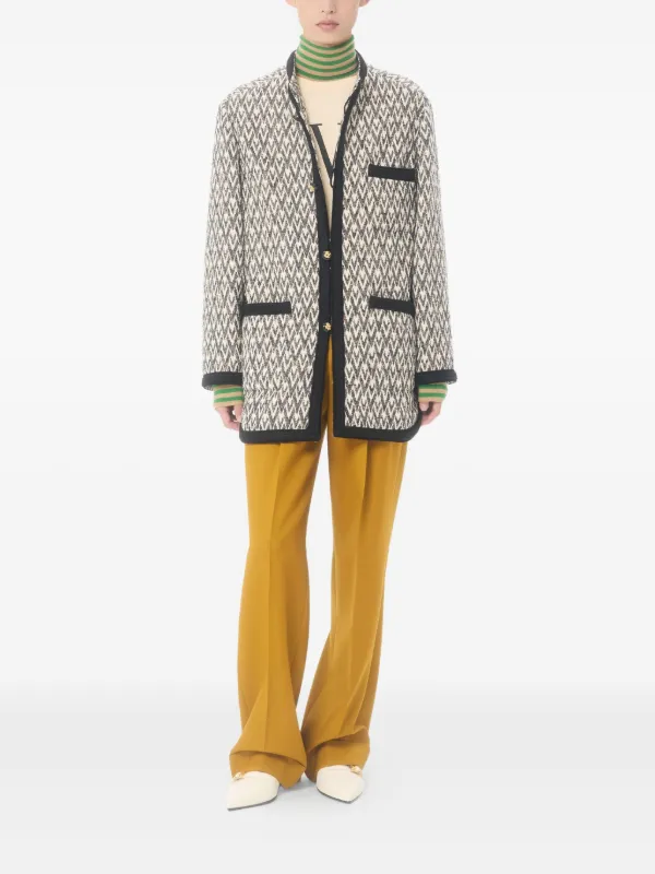 Valentino Garavani Toute La V jacquard-pattern Jacket | Neutrals