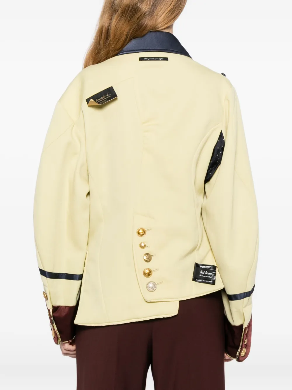 Undercover Wool Double-breasted Jacket In Yellow