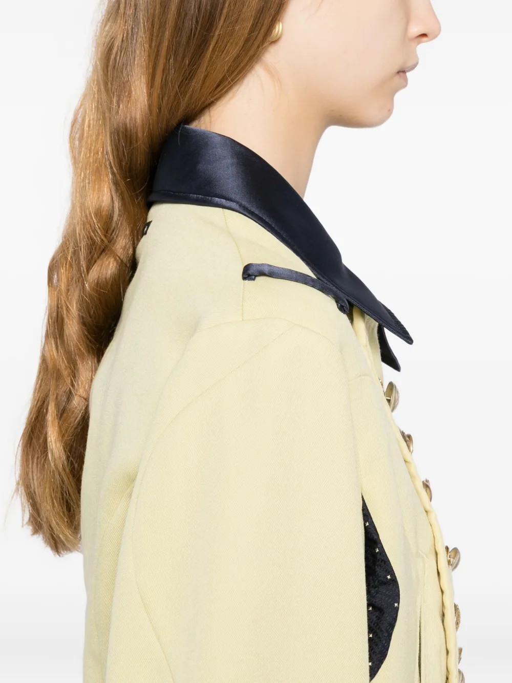 Undercover Wool Double-breasted Jacket In Yellow