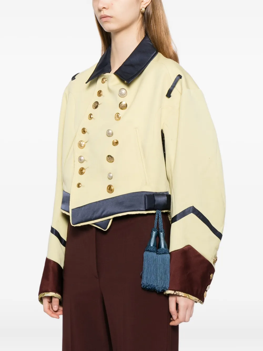 Undercover Wool Double-breasted Jacket In Yellow