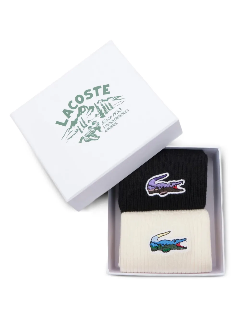 Lacoste Geribbelde sokken met logo Zwart