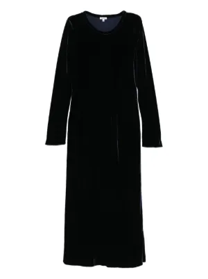 black velvet long sleeve midi dress Black velvet midi dress