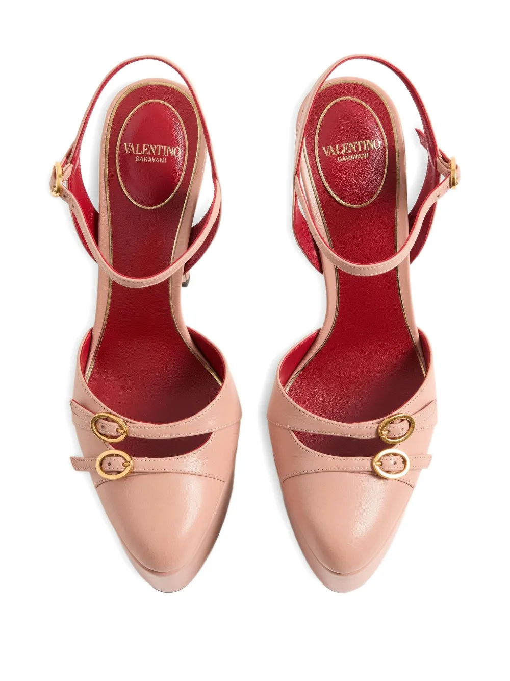 Valentino 145mm Crasher Buckle-strap Platform Pumps In Pink