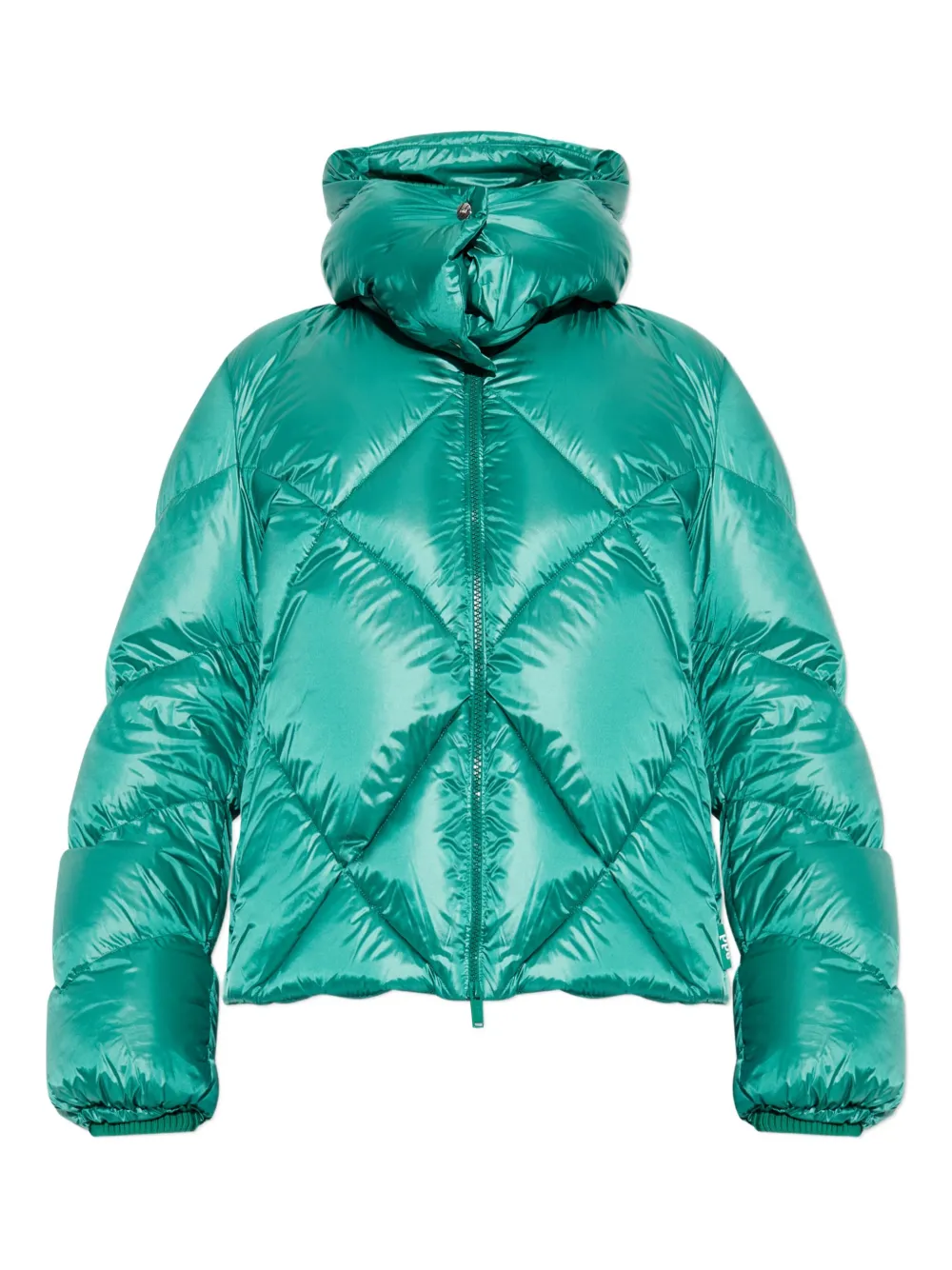 Add quilted-hooded jacket | Green | Image 1
