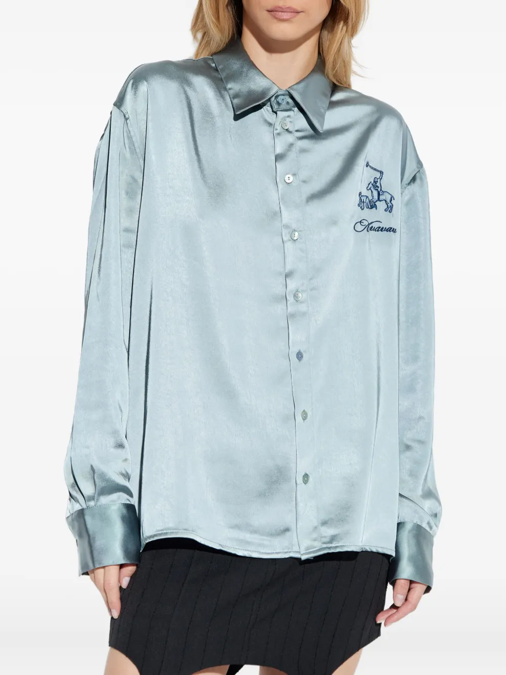  Avavav Logo-embroidered Shirt - Blue 