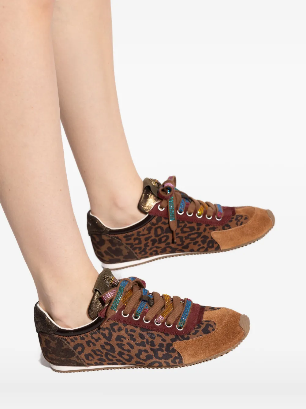Kurt Geiger Islington Leopard-print Sneakers In Brown