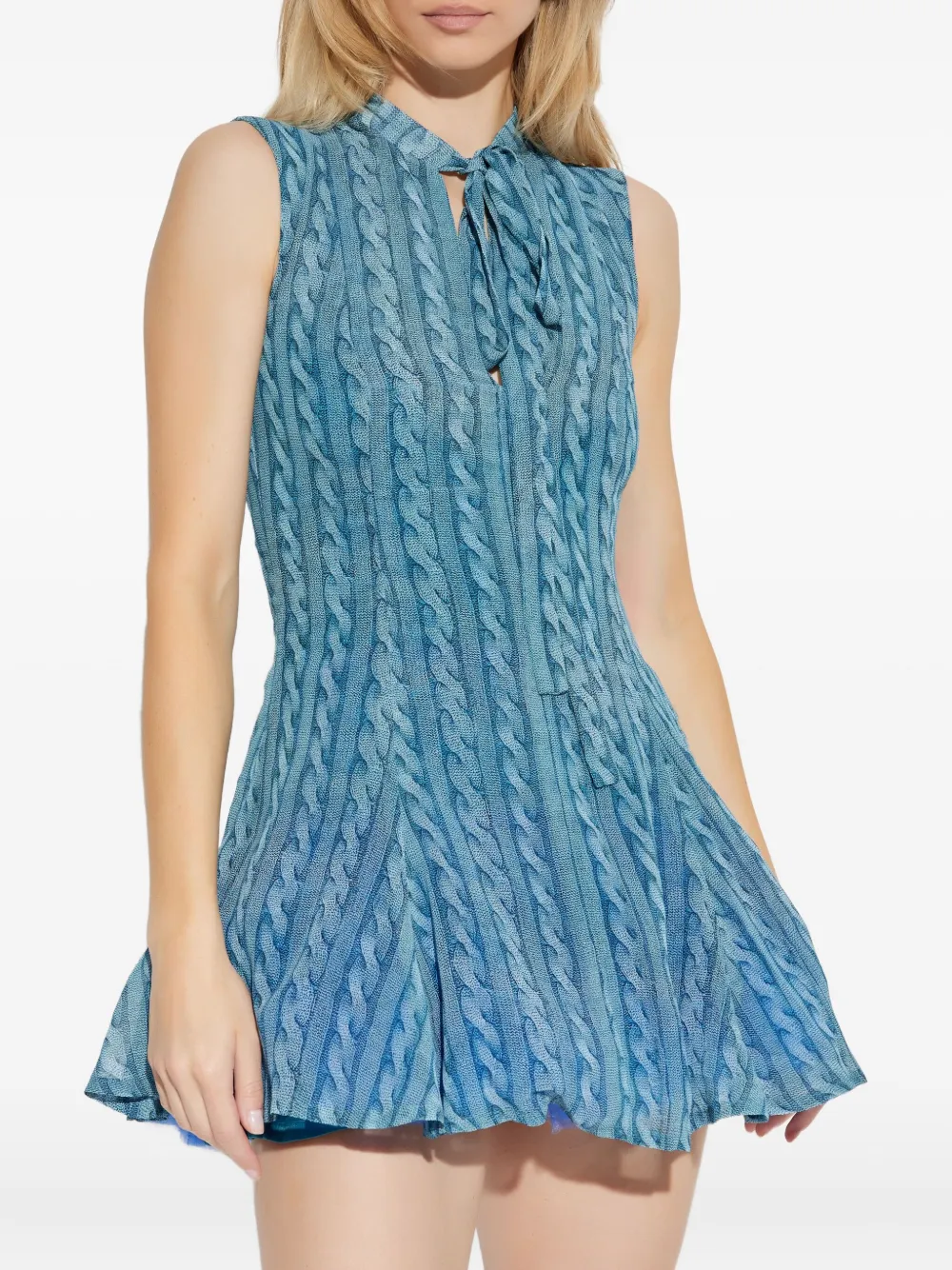  Avavav Cable-print Minidress - Blue 