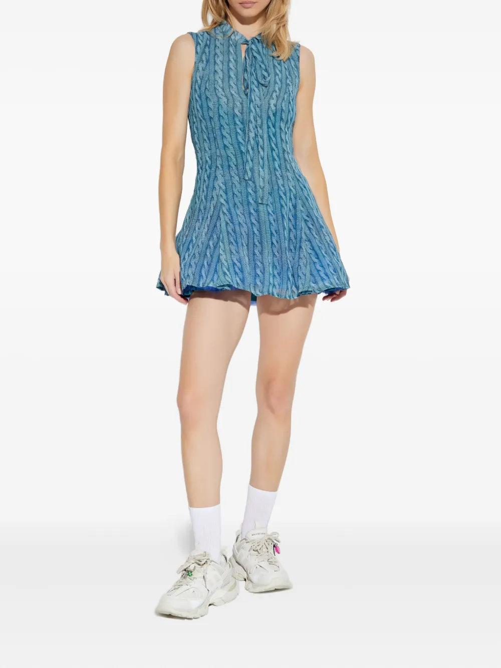 AVAVAV cable-print minidress - Blauw