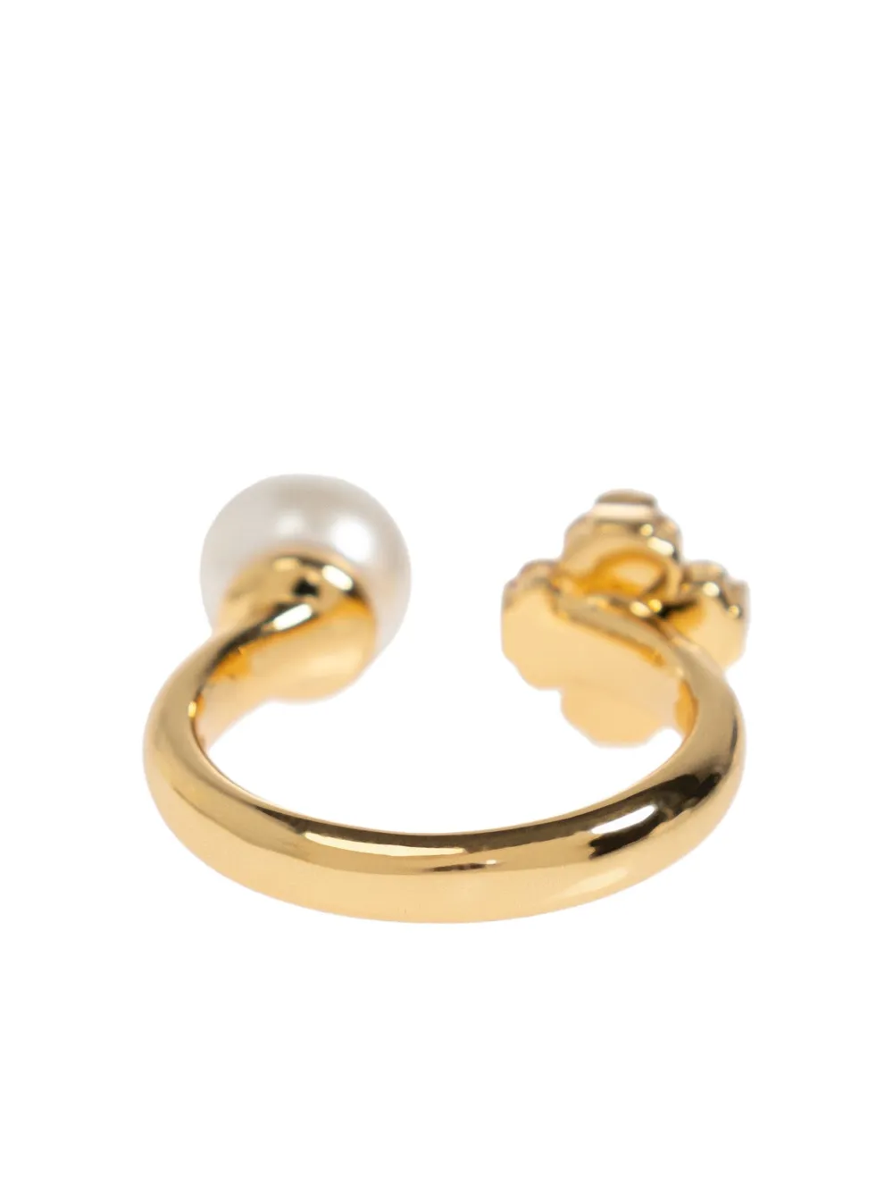 Kate Spade Clover-motif Faux-pearl Ring In Gold