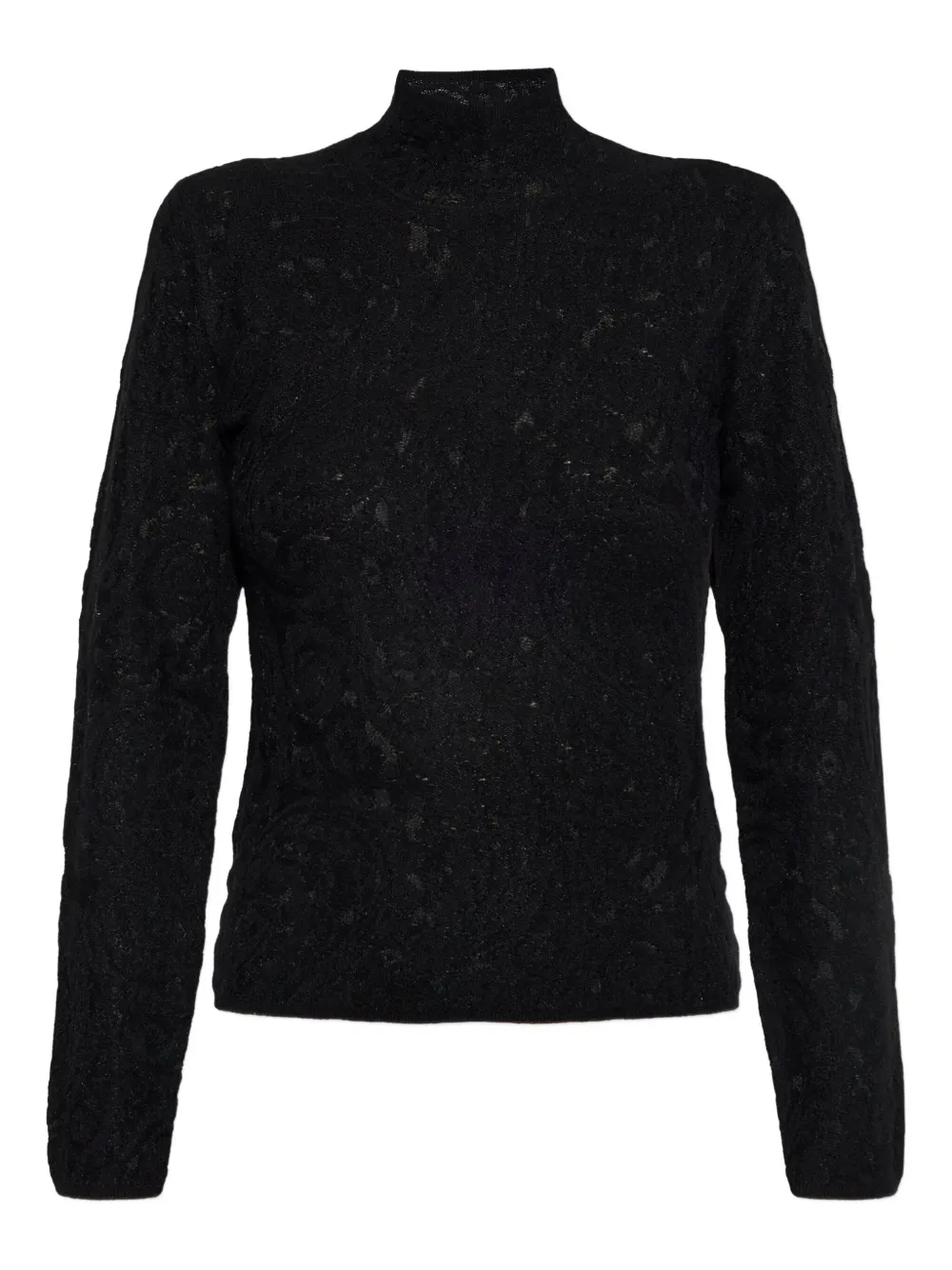 Kate Spade Knitted Turtleneck Top In Black