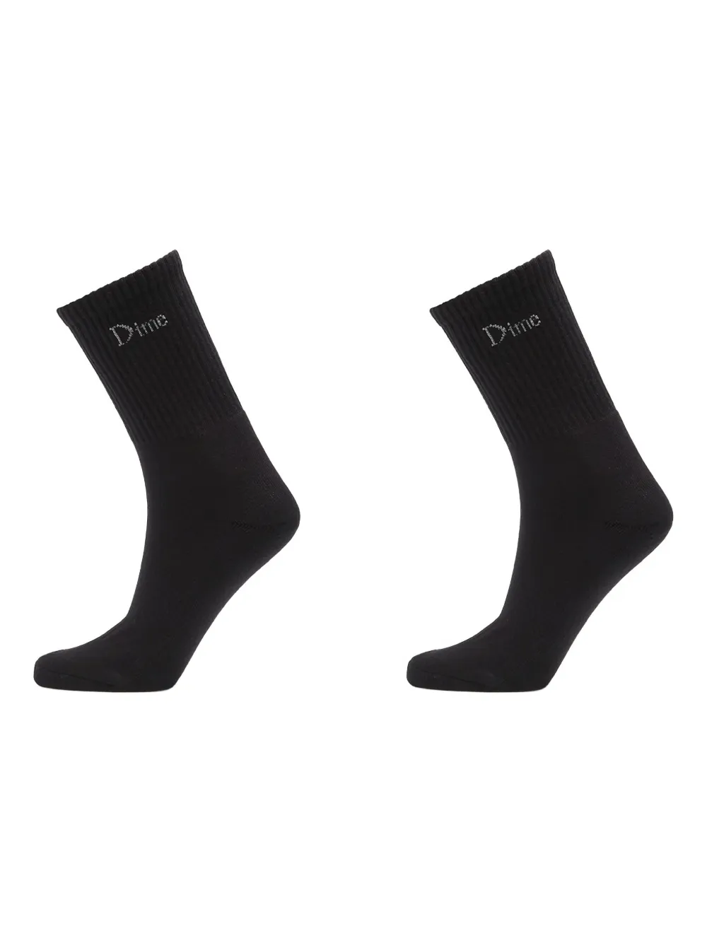 Dime Logo-detail Socks (pack Of Two) In Black