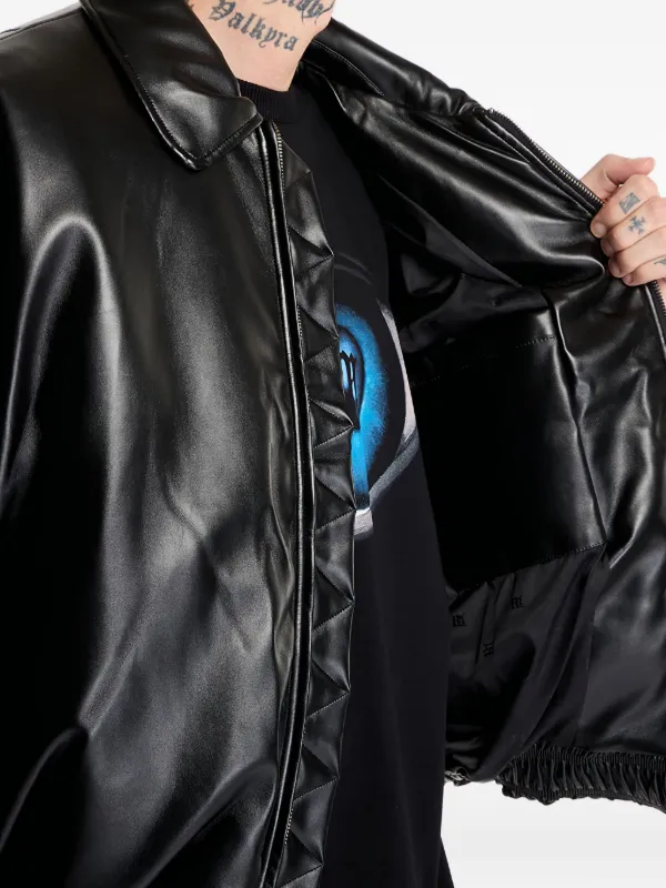 MISBHV ジャケット MISBHV faux-leather Puffer Bomber Jacket | Black | FARFETCH