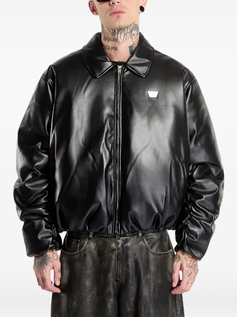 MISBHV faux-leather puffer bomber jacket