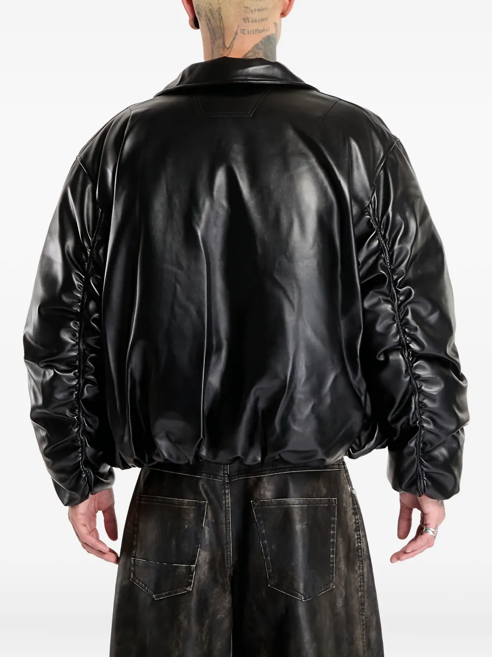 MISBHV Bomberjack van imitatieleer Zwart