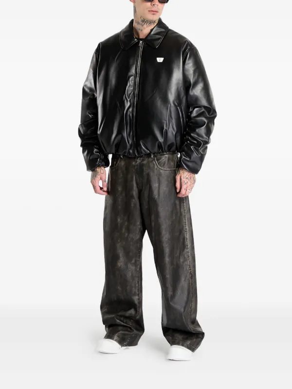MISBHV faux-leather Puffer Bomber Jacket | Black | FARFETCH