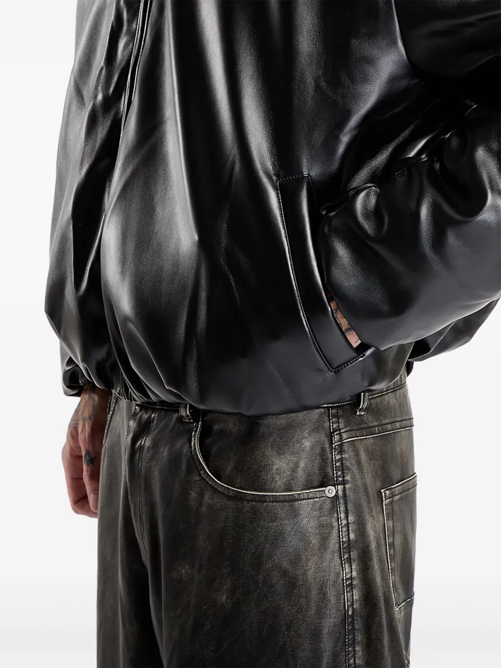 MISBHV Bomberjack van imitatieleer Zwart