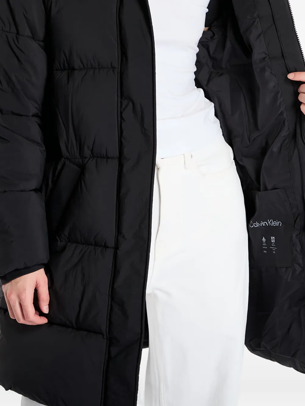 Calvin Klein Jeans Jas met ceintuur Zwart