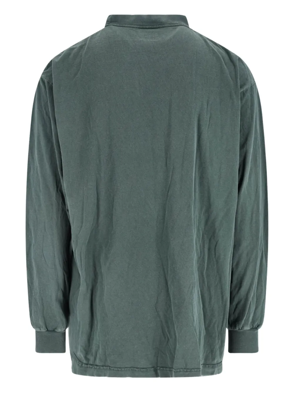 Balenciaga Crew Neck T-shirt Ribbed Cuffs Design In Green