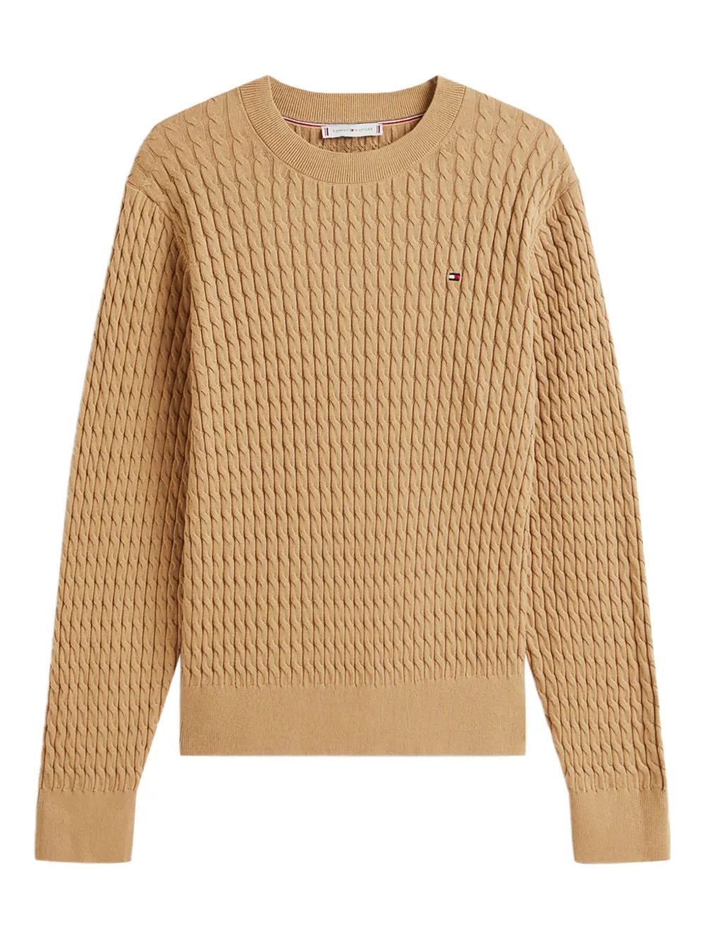 Tommy Hilfiger Cable-knit Cotton Sweater In Brown