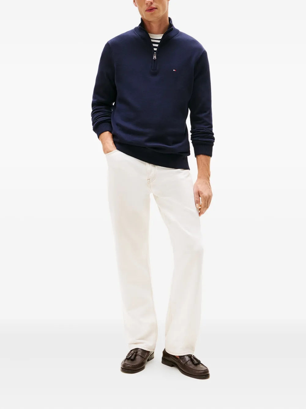 Tommy Hilfiger Katoenen trui met opstaande hals - Blauw