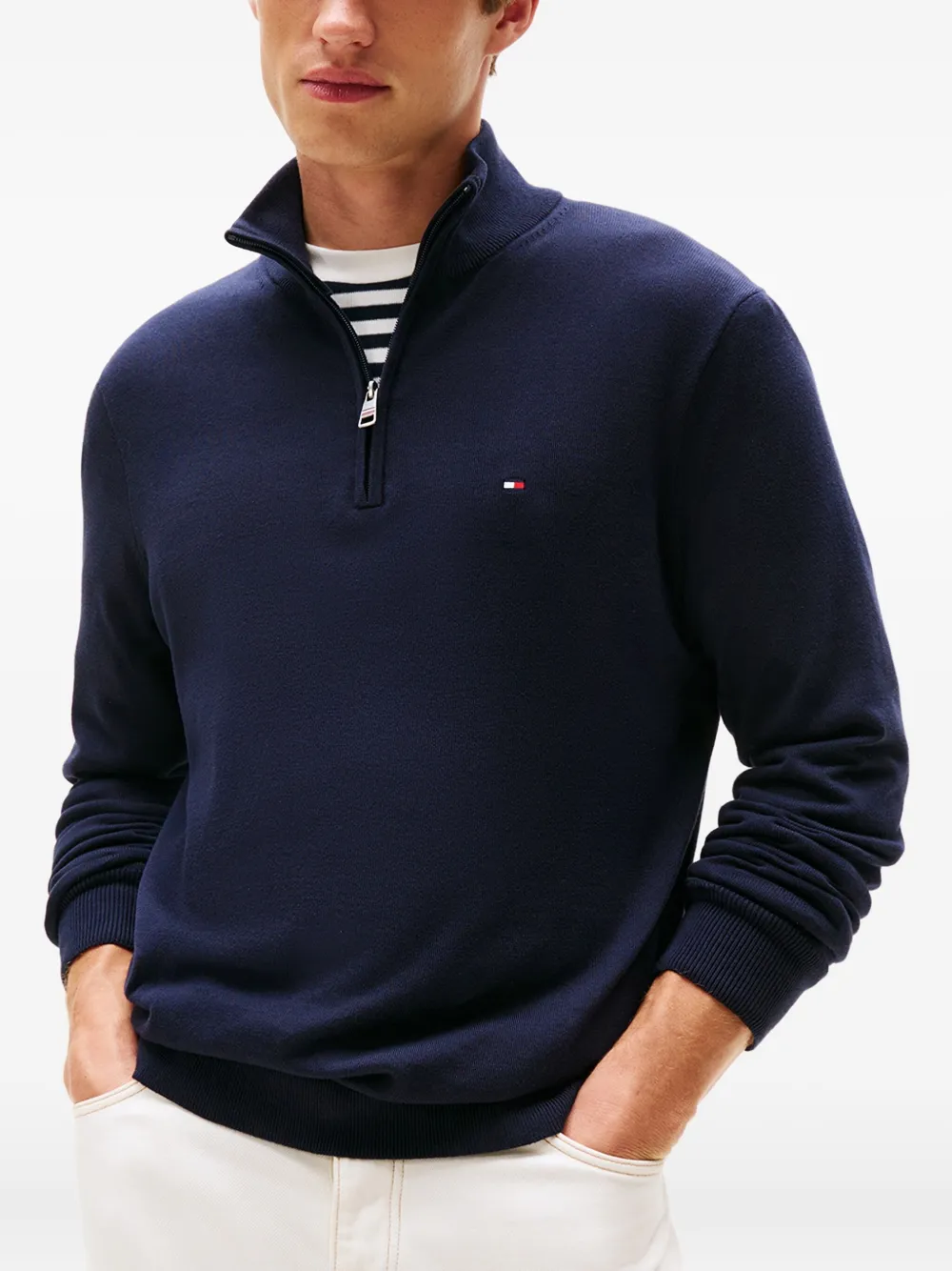 Tommy Hilfiger Quarter-zip Sweatshirt In Blue