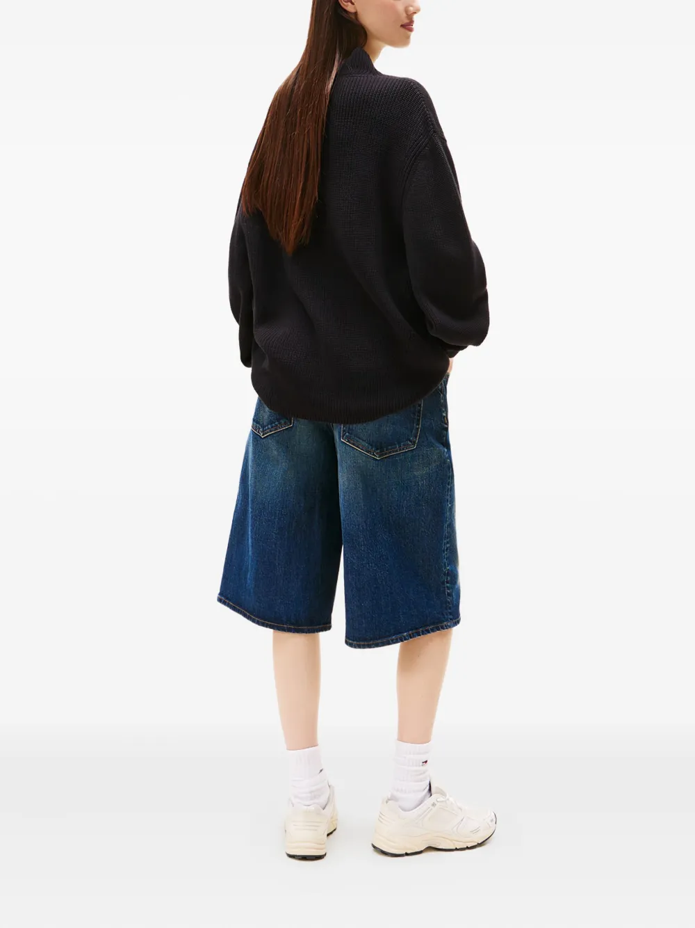 Tommy Jeans Trui met logopatch en opstaande hals Zwart