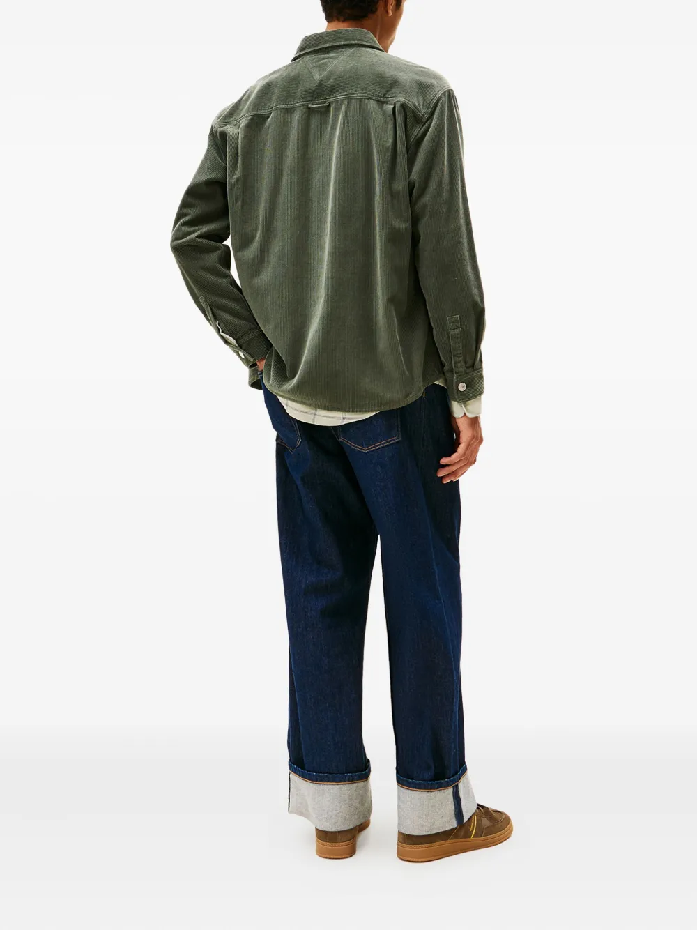 Tommy Jeans Ribfluwelen overhemd met borstzak Groen