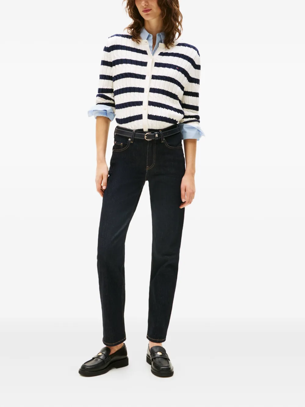 Tommy Hilfiger logo-patch jeans - Blauw