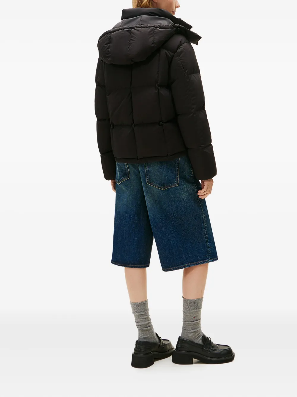 Tommy Jeans Logo Puffer Jacket In Black