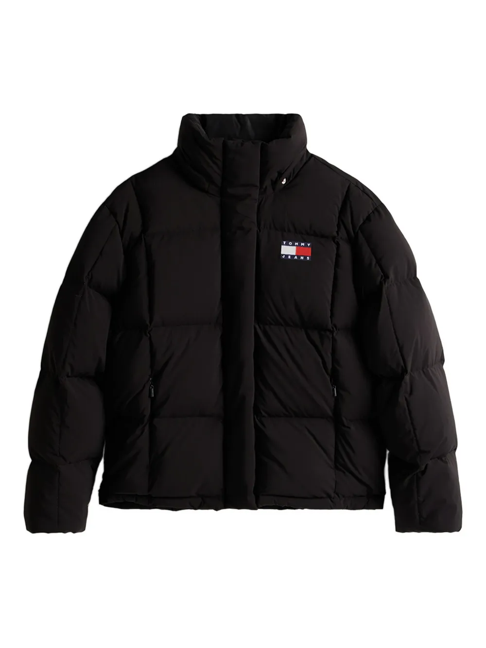 Tommy Jeans Logo Puffer Jacket In Black