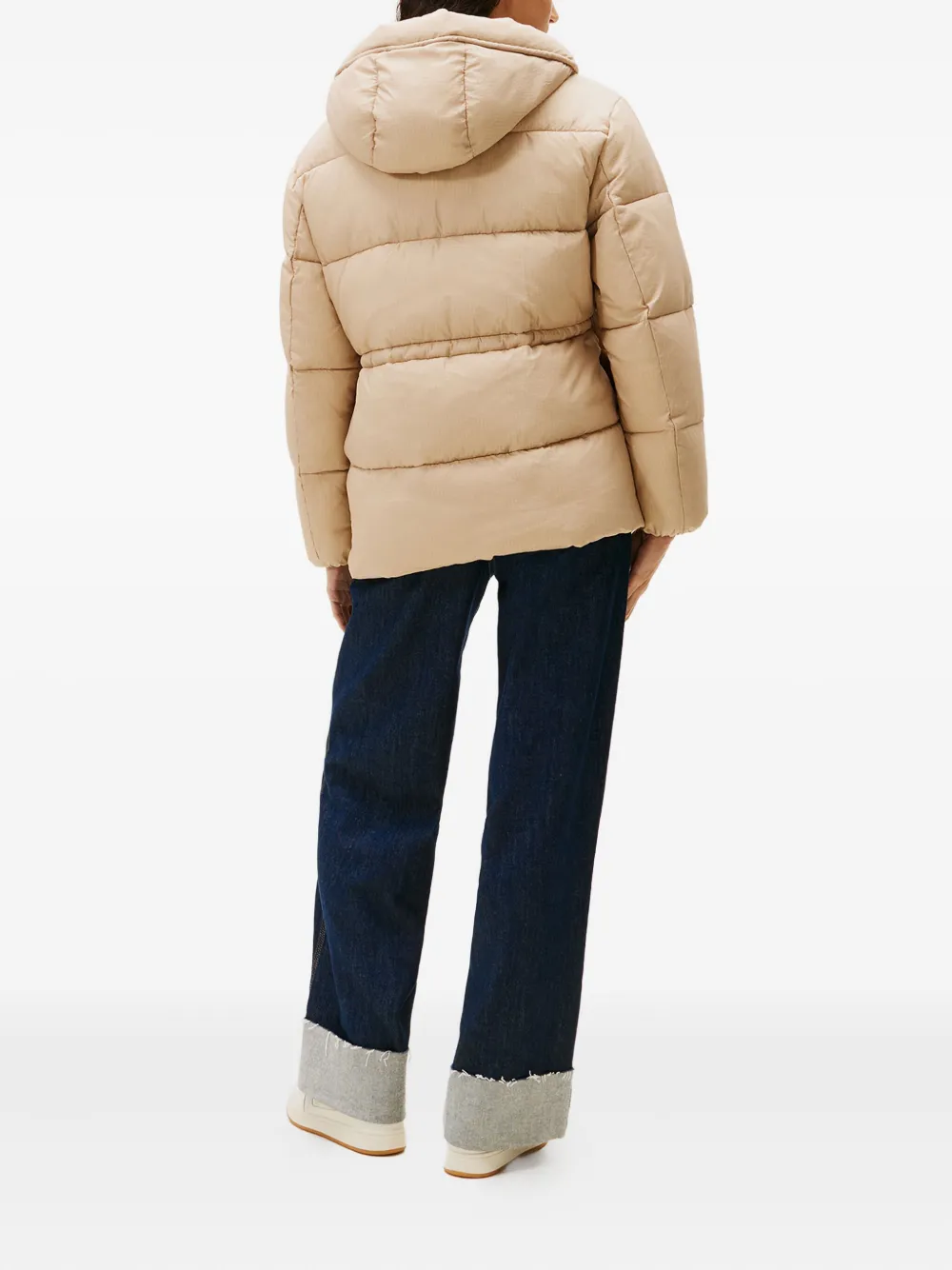 Tommy Jeans Jack met capuchon en trekkoord Beige