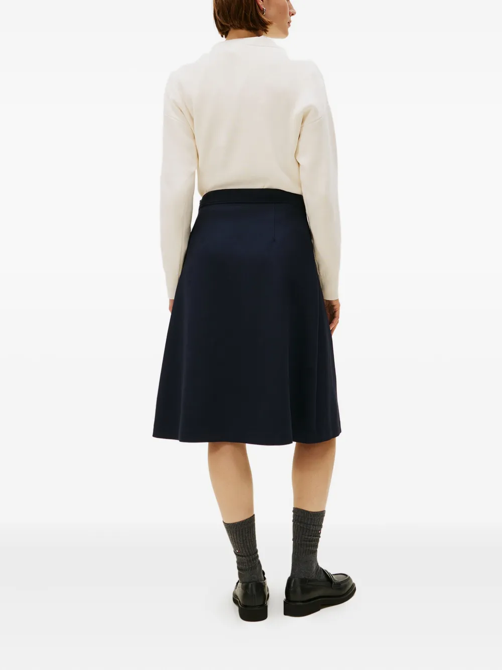 Tommy Hilfiger Buttoned Midi Skirt In Blue