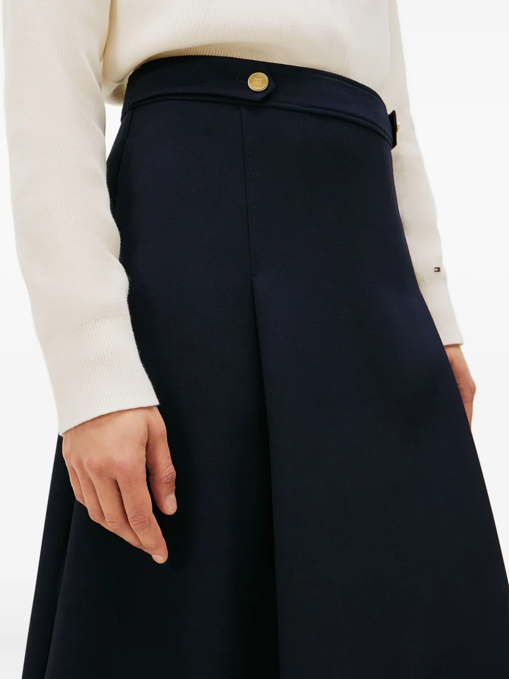 Tommy Hilfiger Buttoned Midi Skirt In Blue