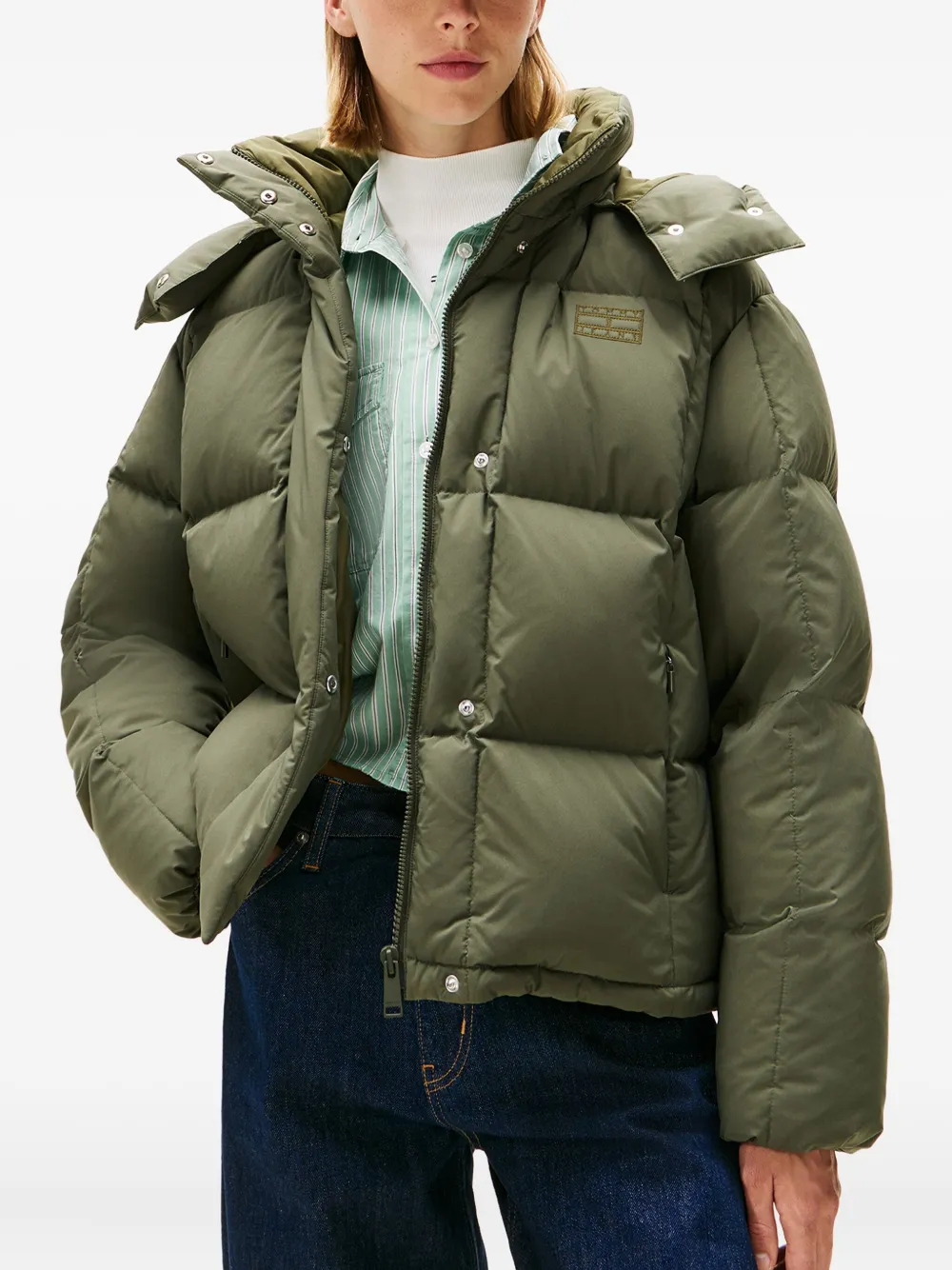 Tommy Jeans Alaska donsjack met logodetail Groen