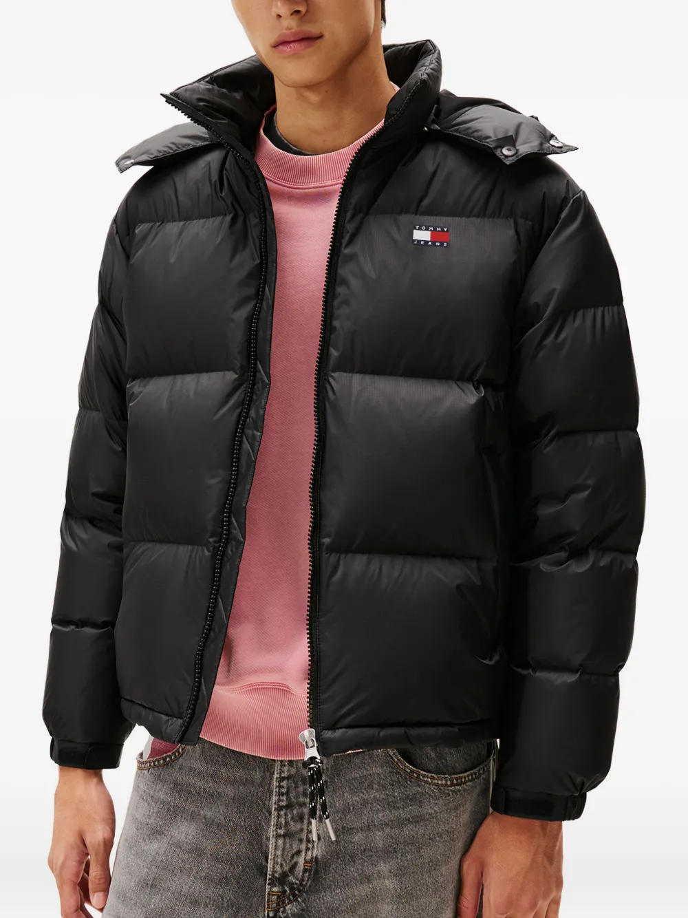 Tommy Jeans Donsjack met capuchon Zwart