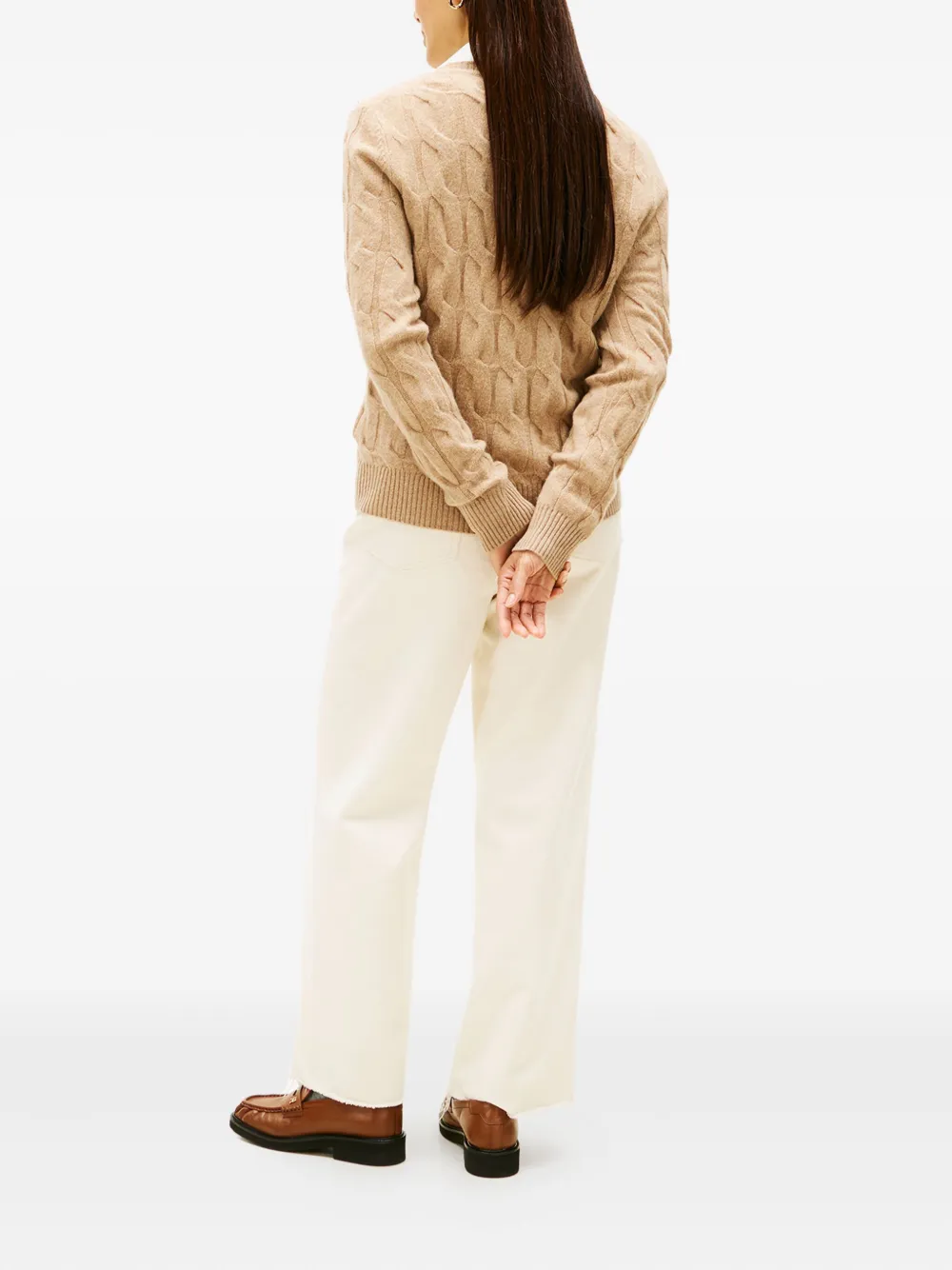 Tommy Hilfiger Cable-knit Wool Sweater In Brown